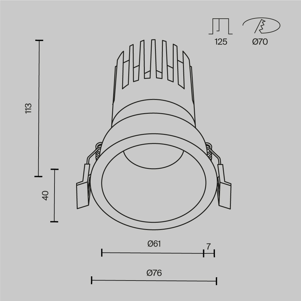 Встраиваемый светильник Maytoni Technical Dip DL118-15W-3K-W