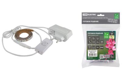 Светодиодная влагозащищенная лента TDM Electric 12В 2835 4,8Вт/м 3000K 1м IP65 SQ0331-0231