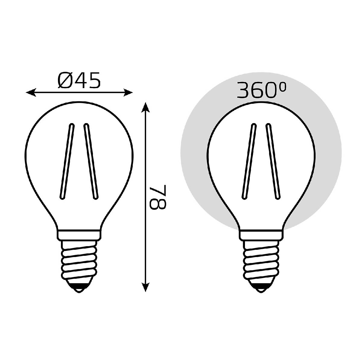 Лампа светодиодная Gauss Basic Filament E14 5,5W 4100K 1051126T