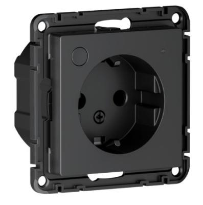 Розетка с заземл., со шт., Zigbee, L+N, 16А, мех., модель SBDV-00202 SBER Systeme Electric AtlasDesign Smart Карбон ATN001045Z