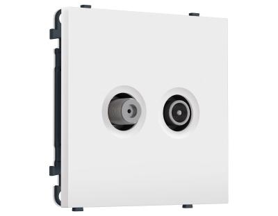 Комплект механизма розетки TV оконечной + SAT SIGMA Белый матовый 5-862MHz 3.5dB/950-2150MHz 3.8dB QUANT PRO Ambrella Volt MS133310 (SP1333, PR217)