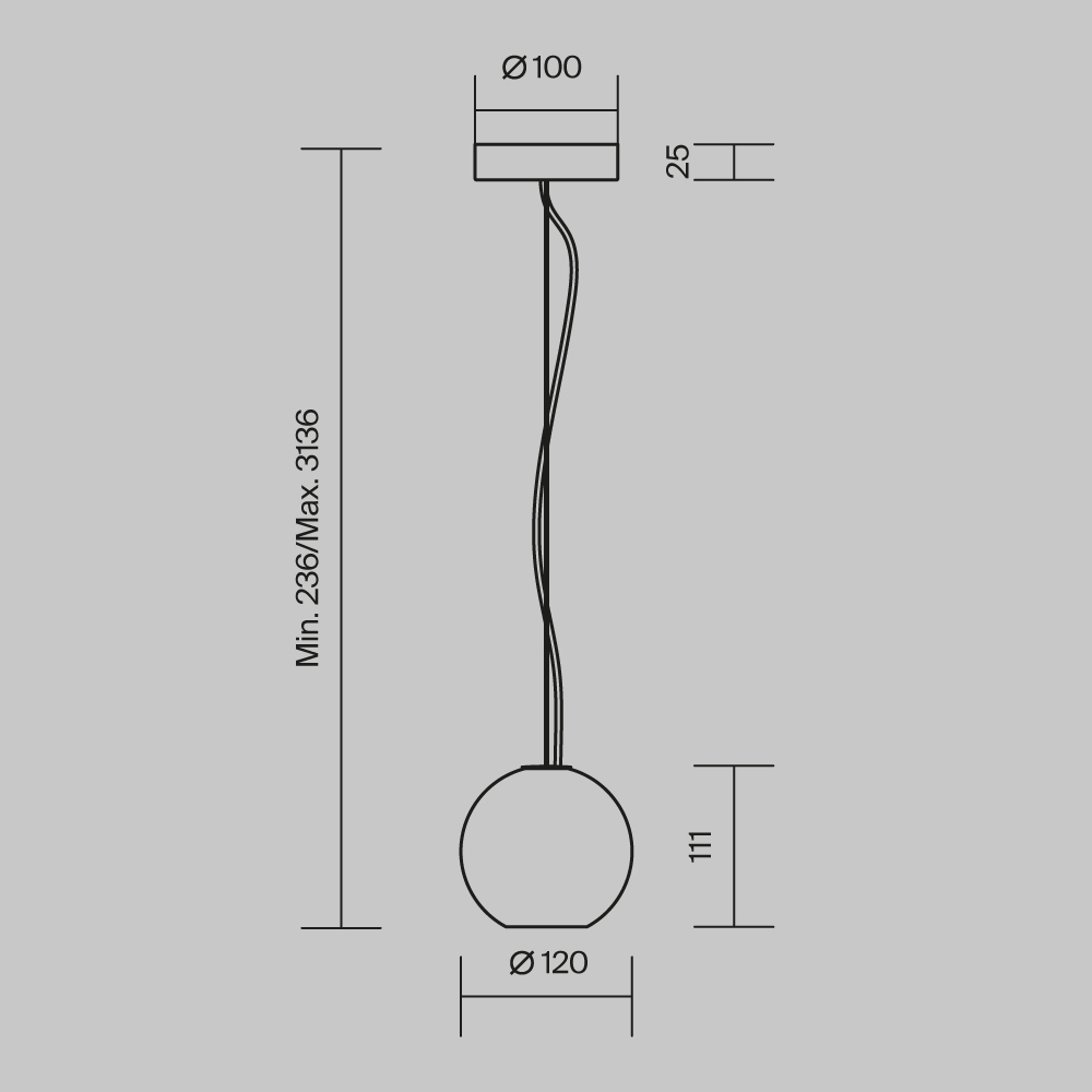 Подвесной светильник Maytoni Basic Texture MOD461PL-01B
