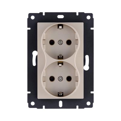 Розетка штепсельная SCHUKO двойная 16A/250 В, золотой Kollinger REA-032GD для Aspekt, Eleganz, Reflex