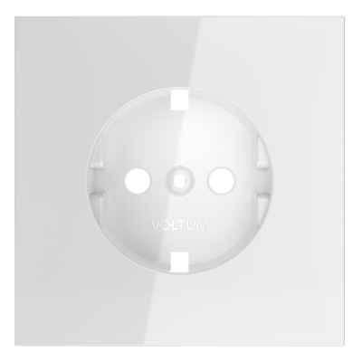 Накладка для розетки с заземлением Voltum S70 (белый глянцевый) VLS000601