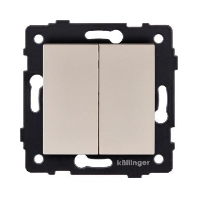 Выключатель 2-клавишный проходной 10А/250В, золотой Kollinger REA-S-009GD для Aspekt, Eleganz, Reflex