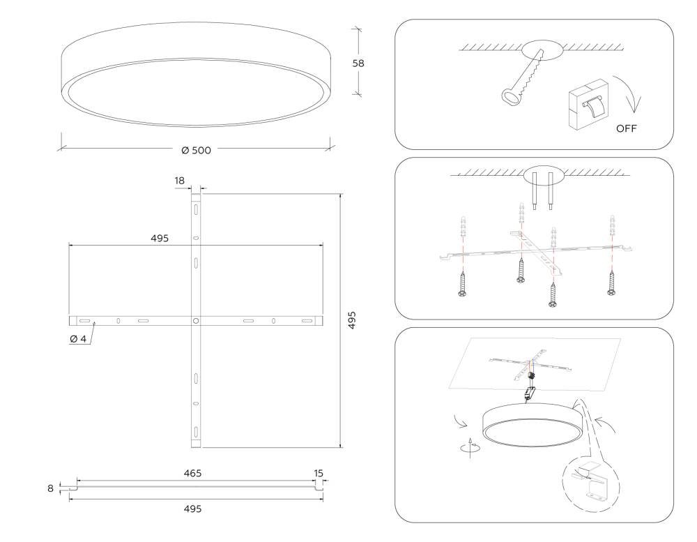 Потолочный светильник Ambrella Light Air Alum FV5533