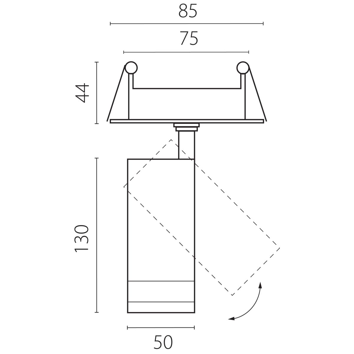 Встраиваемый светильник 20-55G с адаптером Lightstar Canno Pro C4126RS