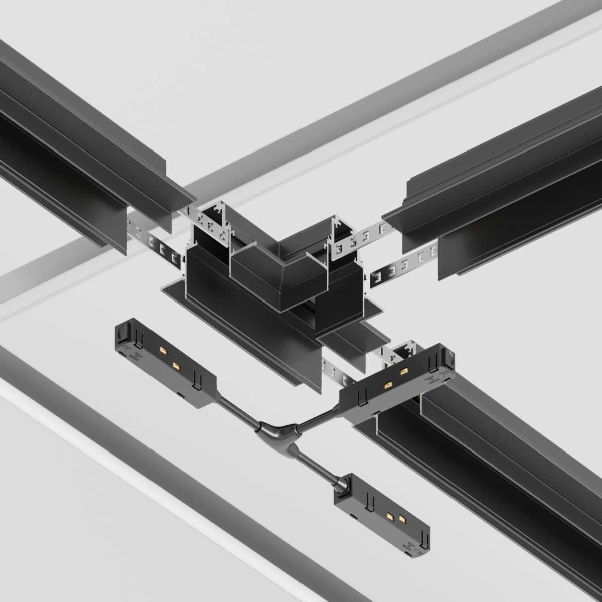 Коннектор питания T-образный  Maytoni Technical Gravity TRA004CWT-22B