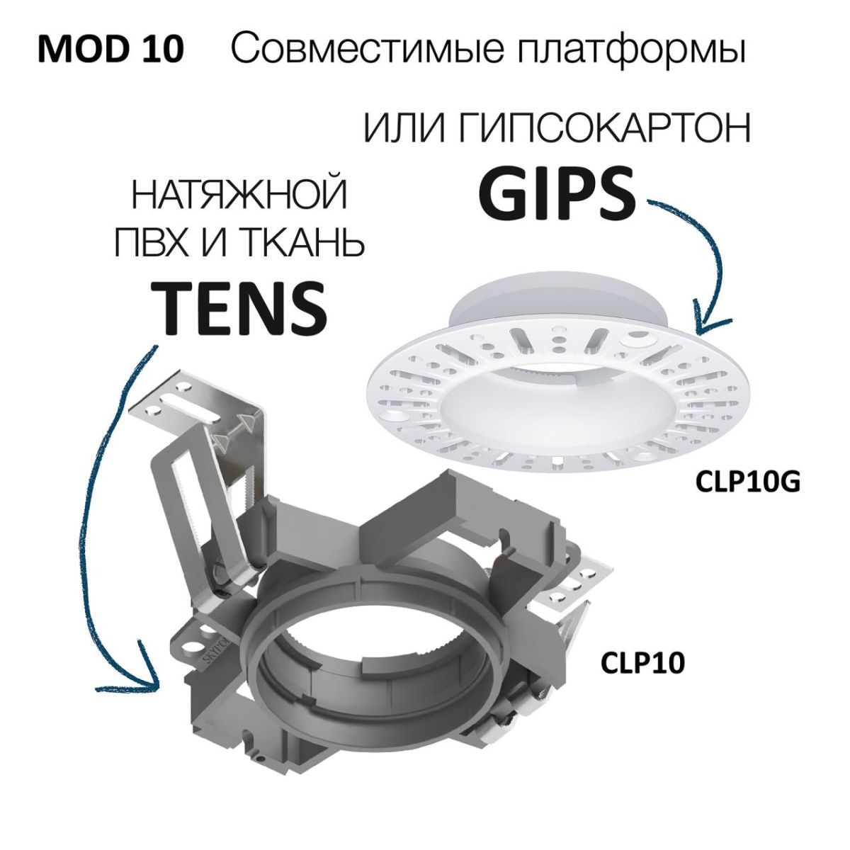 Безрамочный светильник Skytek SkyPORT.21CLP10M2