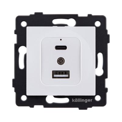 Розетка USB A+C 20W, белый Kollinger REA-037WH для Aspekt, Eleganz, Reflex