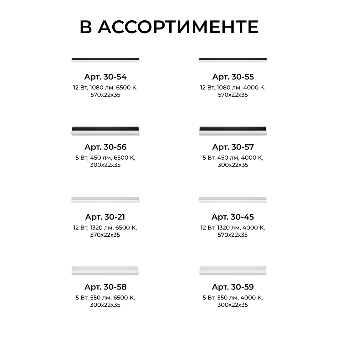 Линейный накладной светильник Apeyron 30-54