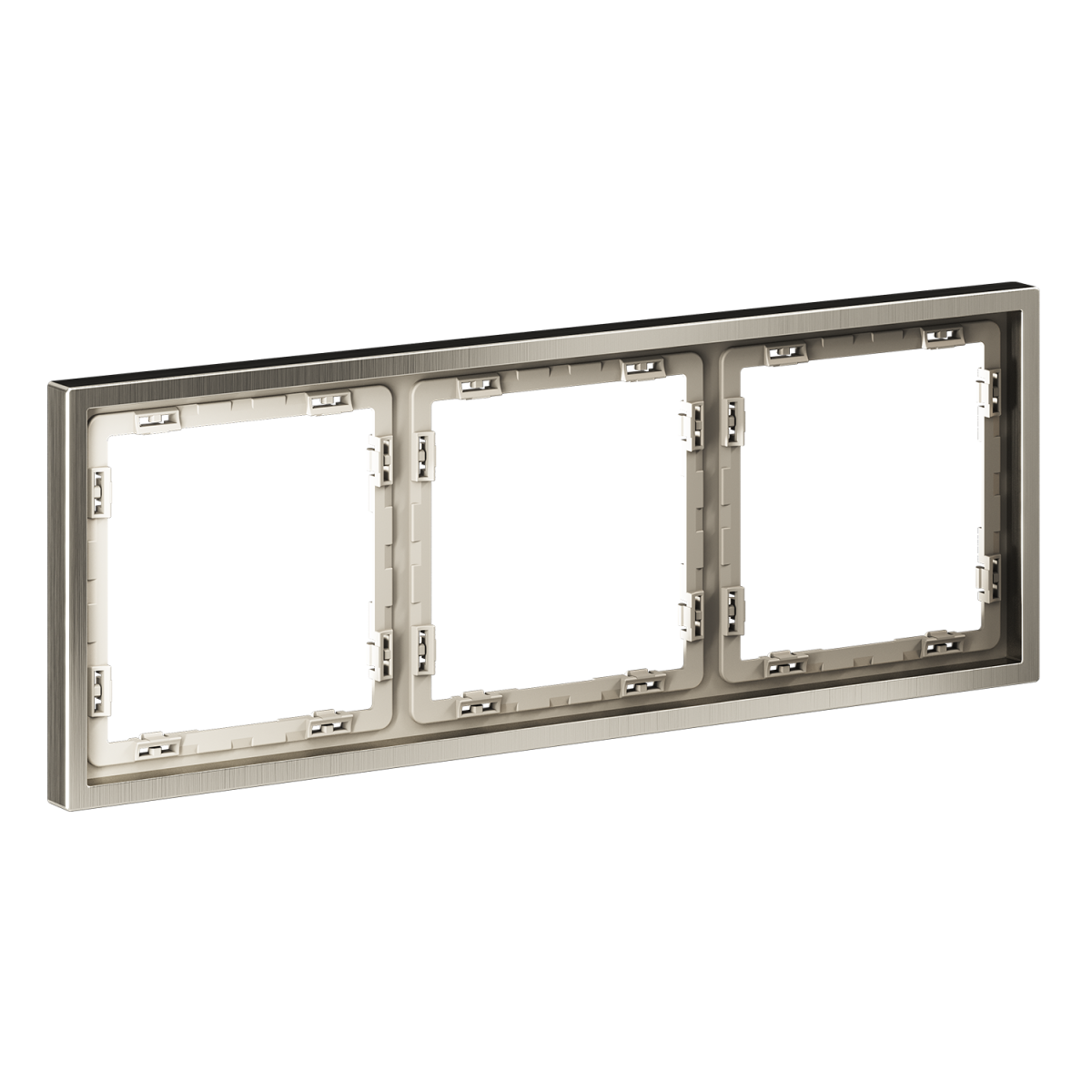 Рамка металлическая на 3 поста Voltum S70 Metal (никель) VLSM120311