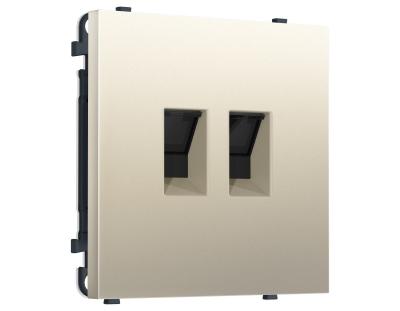 Комплект механизма компьютерной двойной розетки SIGMA Шёлк RJ-45 Ambrella Volt MS552110 (SP5521, PR189)