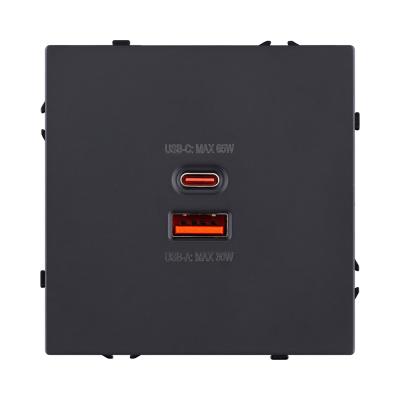 Розетка USB A+C 65W, черный матовый Kollinger Eclipse EC-024BK