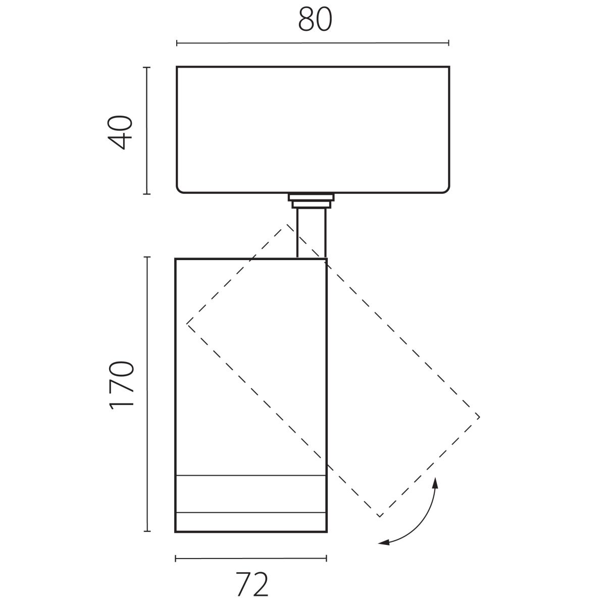 Накладной светильник 20-55G с адаптером Lightstar Canno Pro C4206SO