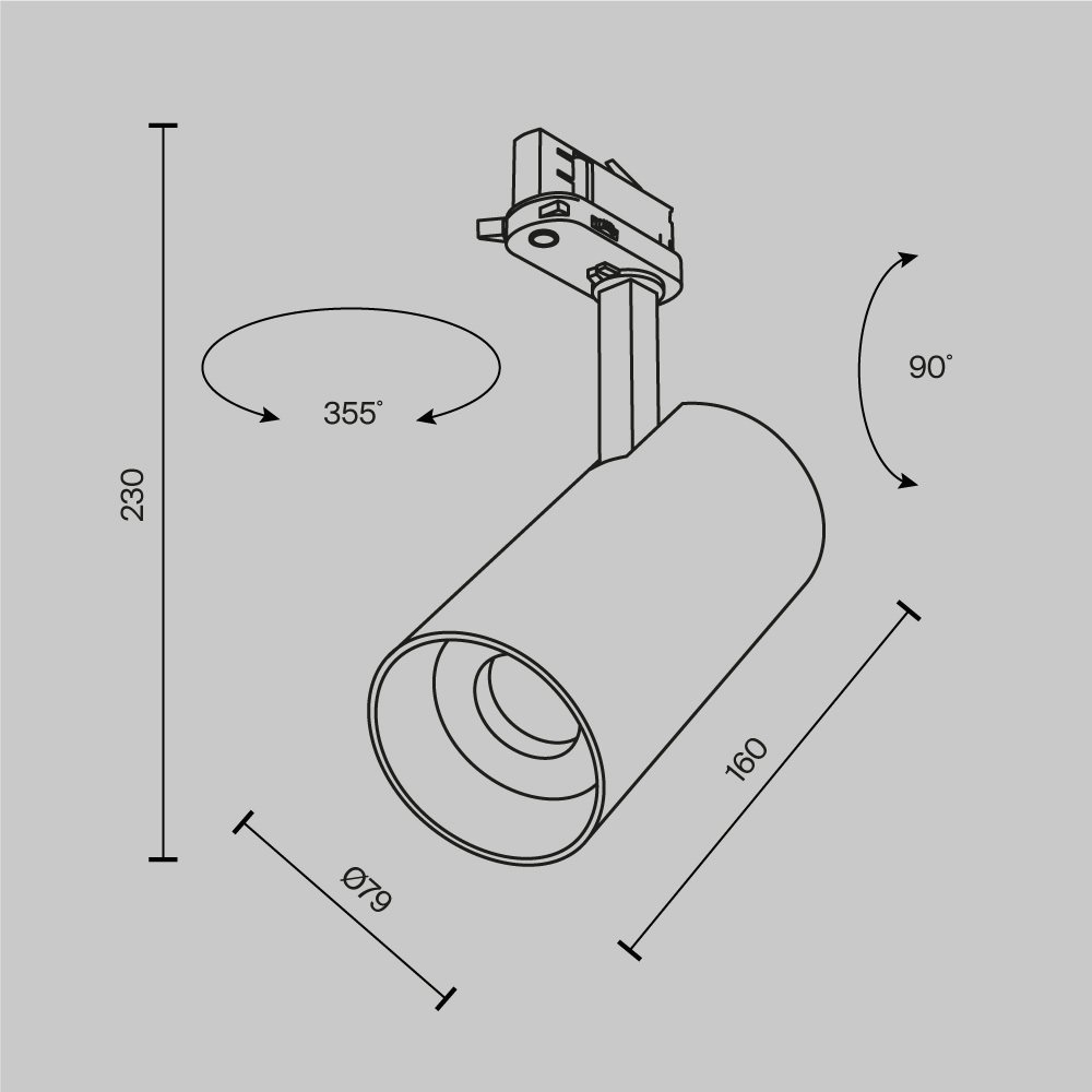 Трековый трехфазный светильник Maytoni Focus Led TR197-3-30WCCT-M-W