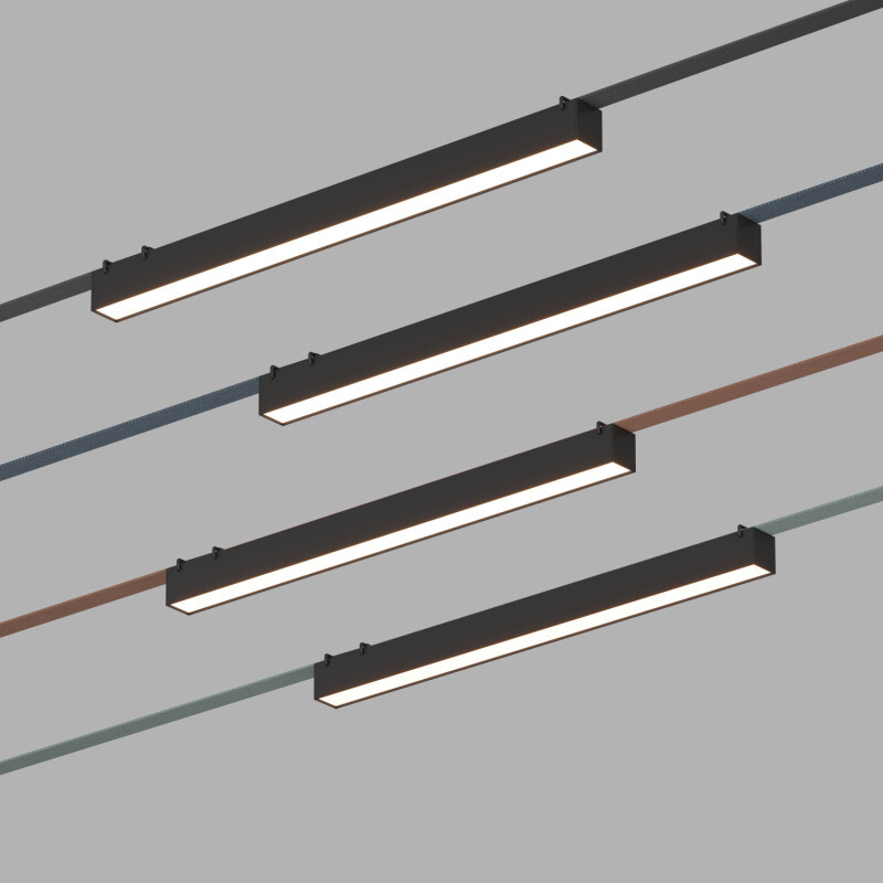 Трековый однофазный светильник Denkirs Belty linear DK5676-BK