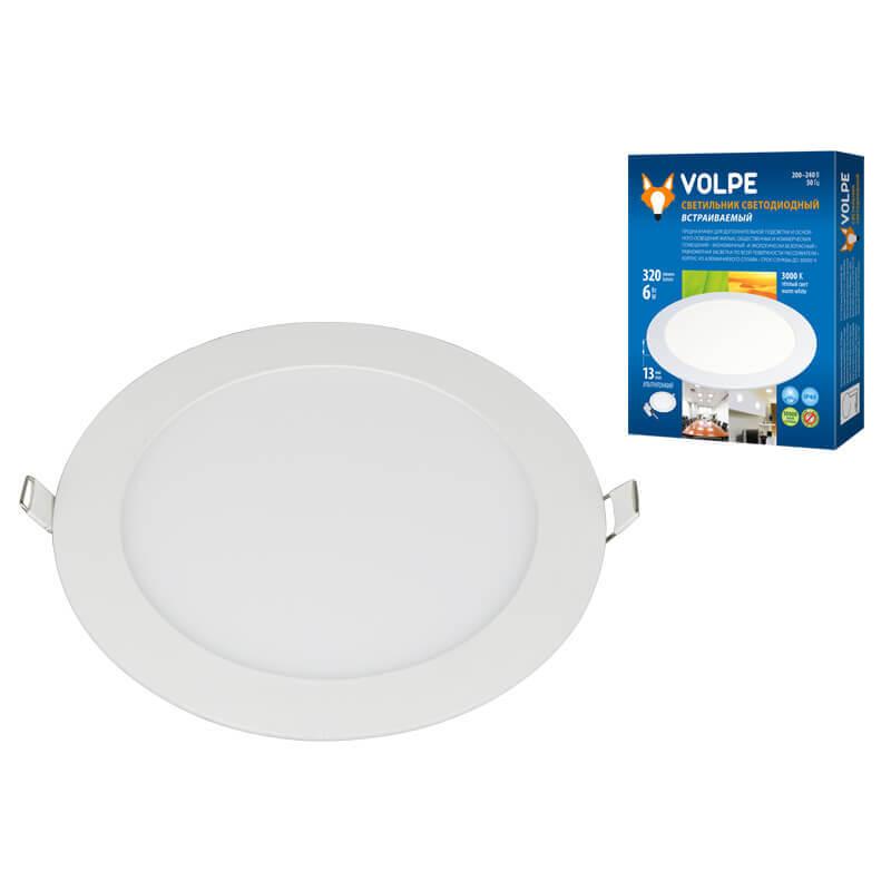 Встраиваемый светодиодный светильник Volpe ULP-Q203 R120-6W/WW White UL-00003376