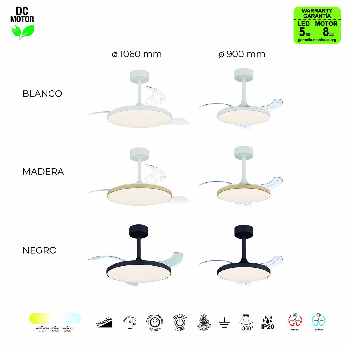 Люстра-вентилятор Mantra Slim Fan 9007