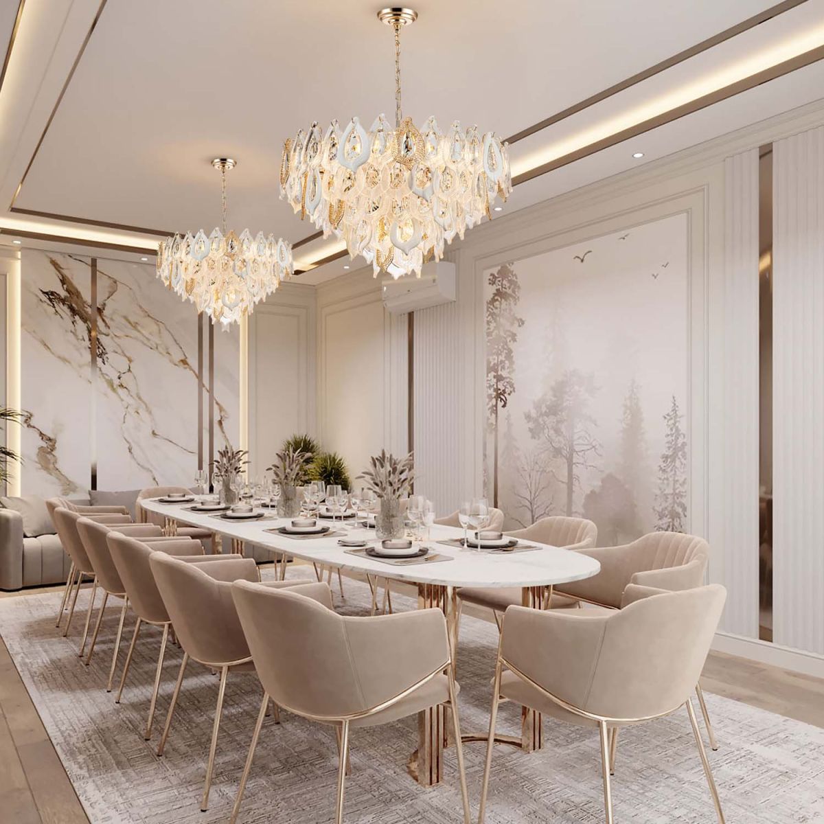 Подвесная люстра Modelux ML.6197.800 GD