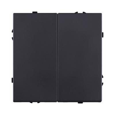 Выключатель кнопочный 2-клавишный 10А/250В, черный матовый Kollinger Eclipse EC-025BK