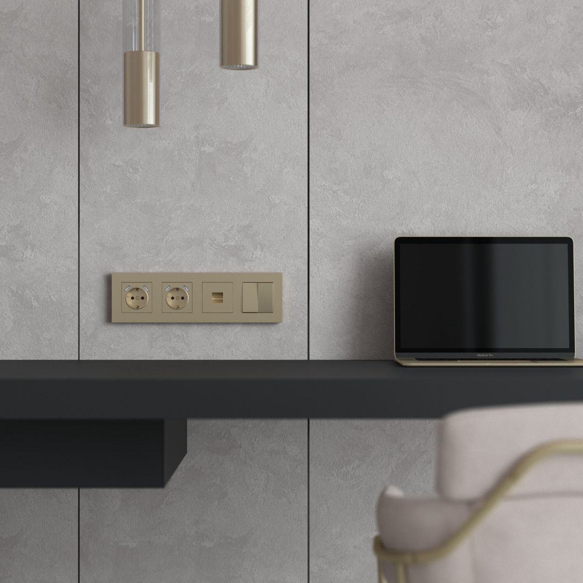 Рамка на 4 поста Werkel Slab (шампань софт) W0042911 4690389218446 a071625