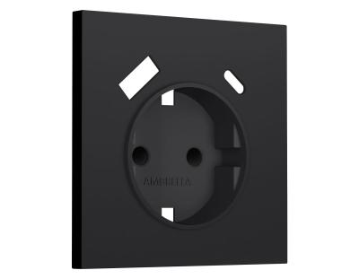 Лицевая панель SIGMA (Черный Мягкое касание) для электрической розетки с/з со шторками 2USB A+C QUANT PRO Ambrella Volt SP9900