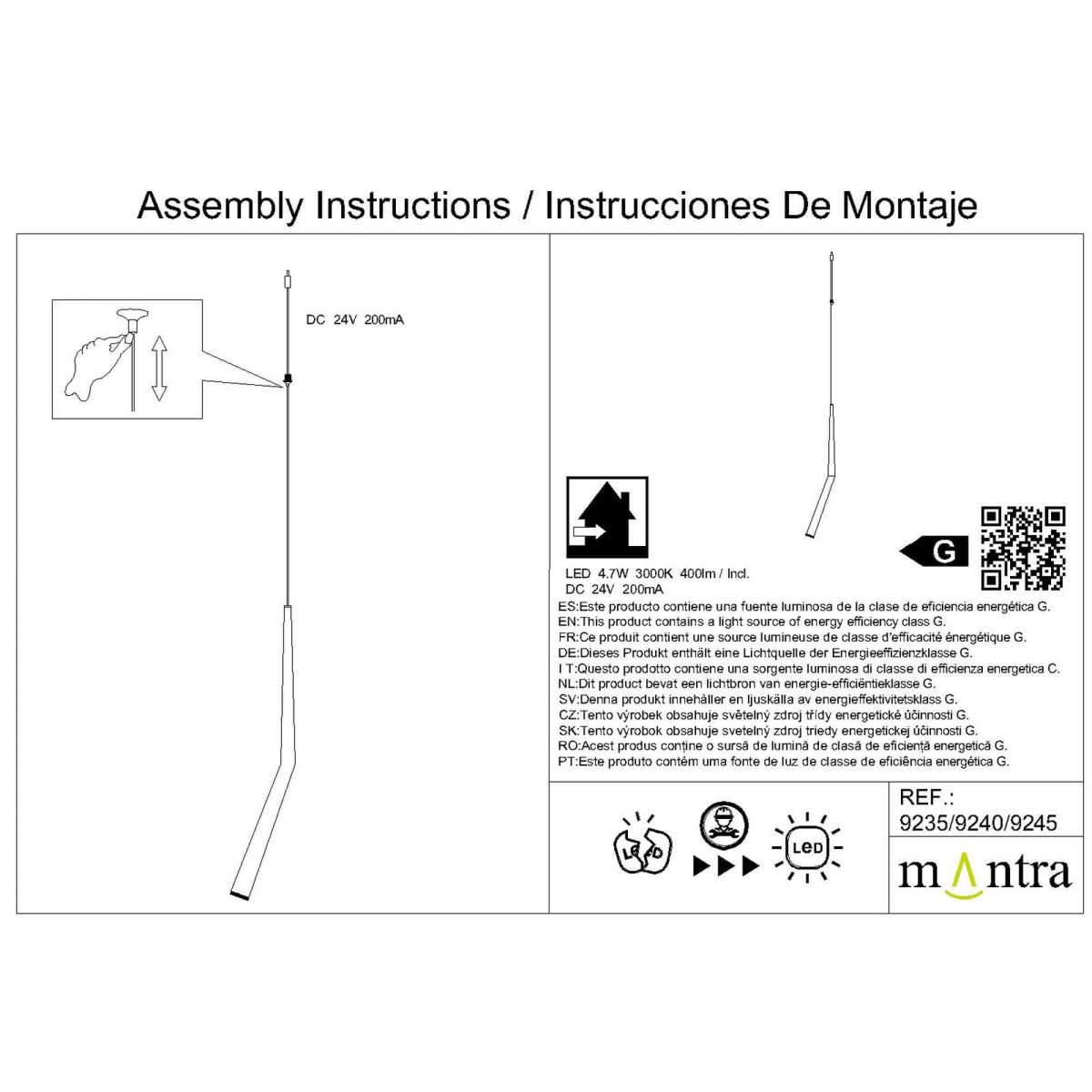Подвесная люстра Mantra Boomerang 9368+9245 (8L)