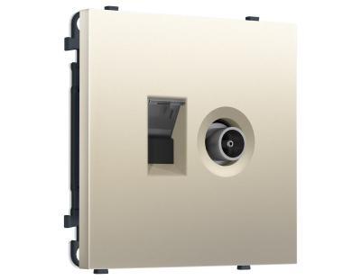 Комплект механизма розетки компьютерной + TV оконечной SIGMA Шёлк RJ-45 Ambrella Volt MS552510 (SP5525, PR195)