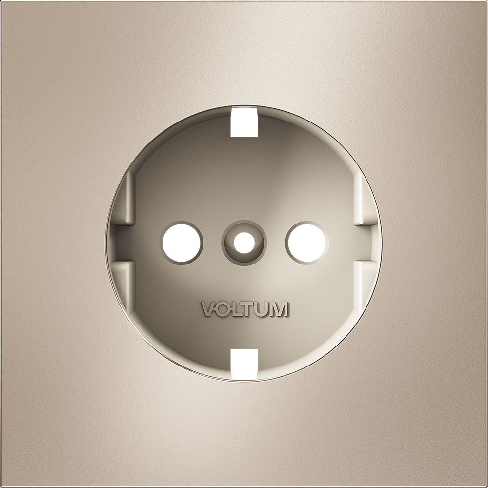 Накладка для розетки с заземлением S70 Metal (платина) Voltum VLSM000610