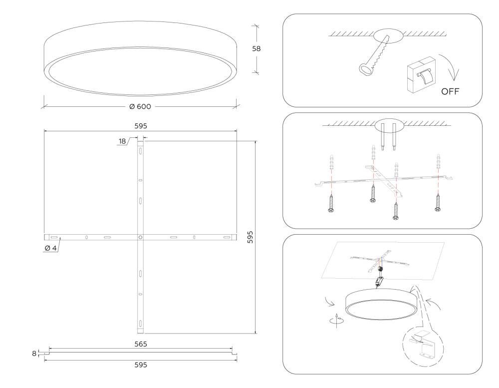 Потолочный светильник Ambrella Light Air Alum FV5535