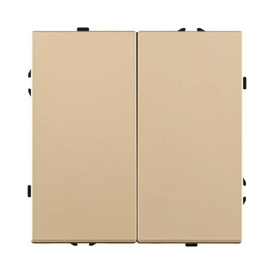 Выключатель кнопочный 2-клавишный 10А/250В, золотой Kollinger Eclipse EC-025GD