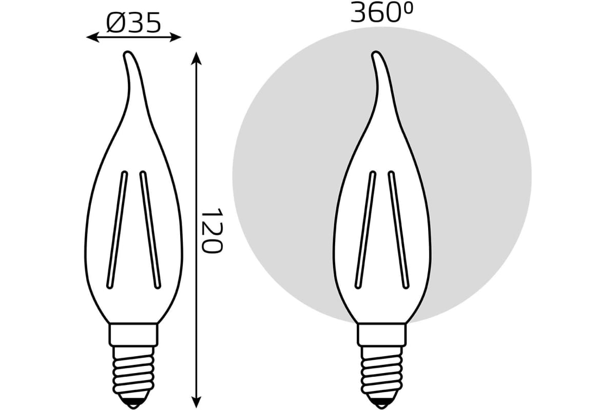 Лампа светодиодная Gauss Filament Elementary E14 8W 2700K 42118