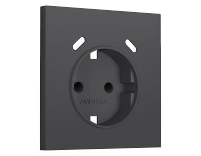 Лицевая панель SIGMA (Графит Мягкое касание) для электрической розетки с/з со шторками 2USB C+C QUANT PRO Ambrella Volt SP9105