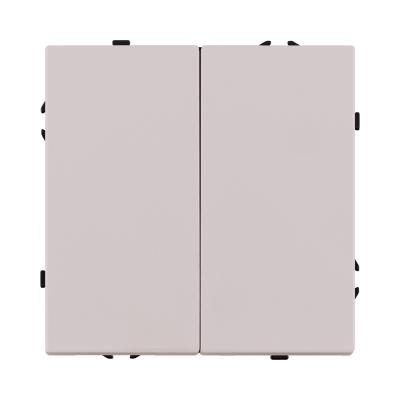 Выключатель кнопочный 2-клавишный 10А/250В, кашемир матовый Kollinger Eclipse EC-025CM