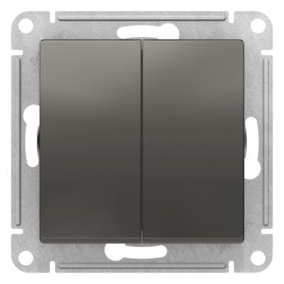 Переключатель 2-клавишный перекрестный, 2 x сх. 7, 10АХ Systeme Electric AtlasDesign Сталь ATN000973