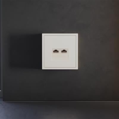 Накладка для розетки компьютерной двойной RJ45+RJ45 кат.6 Voltum S70 (хлопок) VLS001413