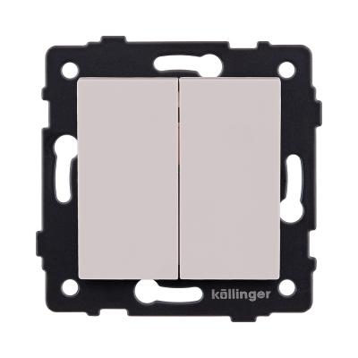 Выключатель 2-клавишный проходной 10А/250В, кашемир матовый Kollinger REA-S-009CM для Aspekt, Eleganz, Reflex
