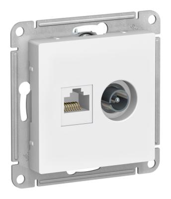 Розетка двойная ТВ + компьютерная RJ45, кат. 5Е Systeme Electric AtlasDesign Лотос ATN001389