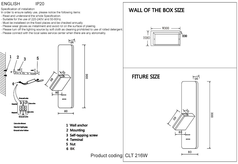 Настенный светильник Crystal Lux CLT 216W BL