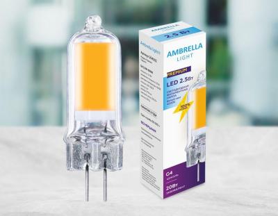 Лампа светодиодная филаментная Ambrella light G4 2,5W 4200K прозрачная 204502