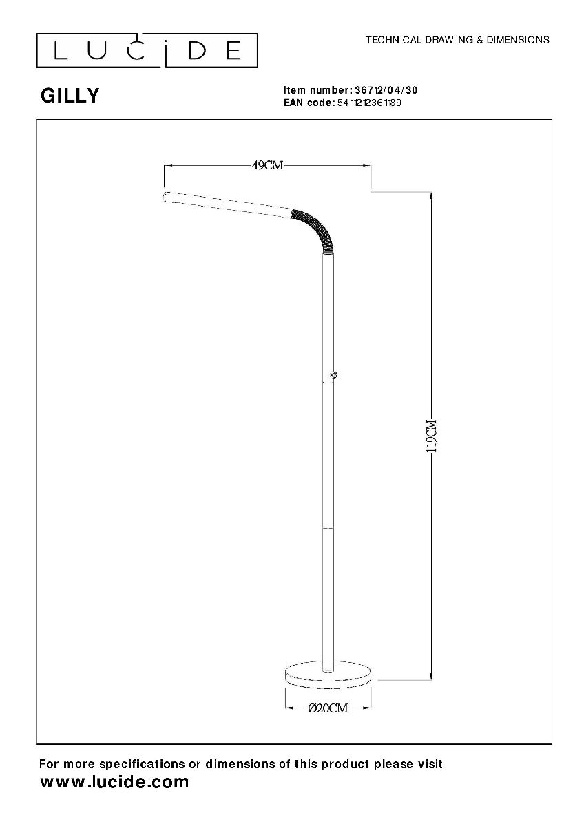Торшер Lucide Gilly 36712/04/30