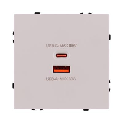 Розетка USB A+C 65W, кашемир матовый Kollinger Eclipse EC-024CM