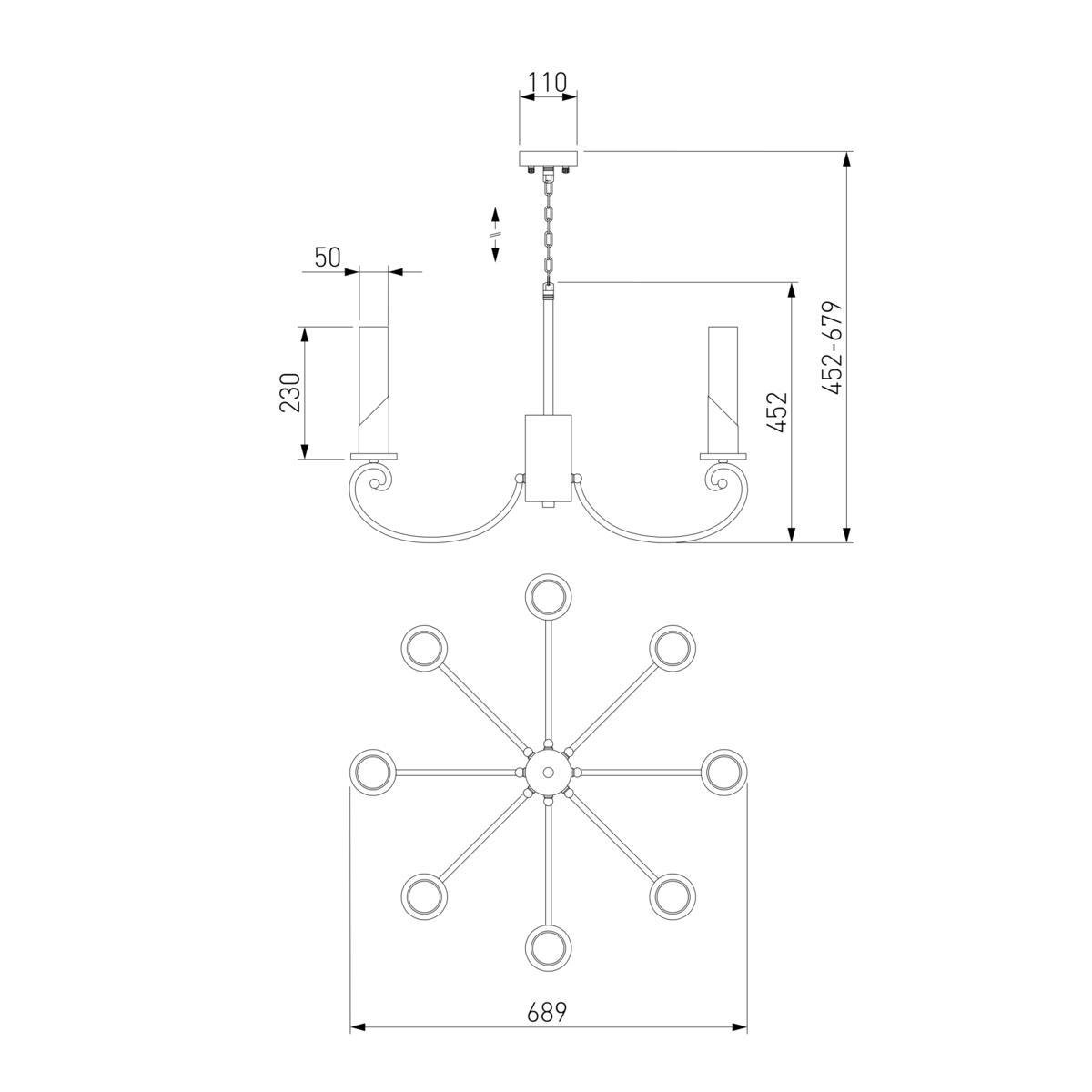 Подвесная люстра Eurosvet 60117/8 никель Smart a050019