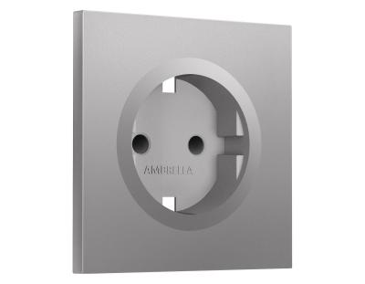 Лицевая панель SIGMA (Сталь матовый) для электрической розетки с/з со шторками QUANT PRO Ambrella Volt SP5070