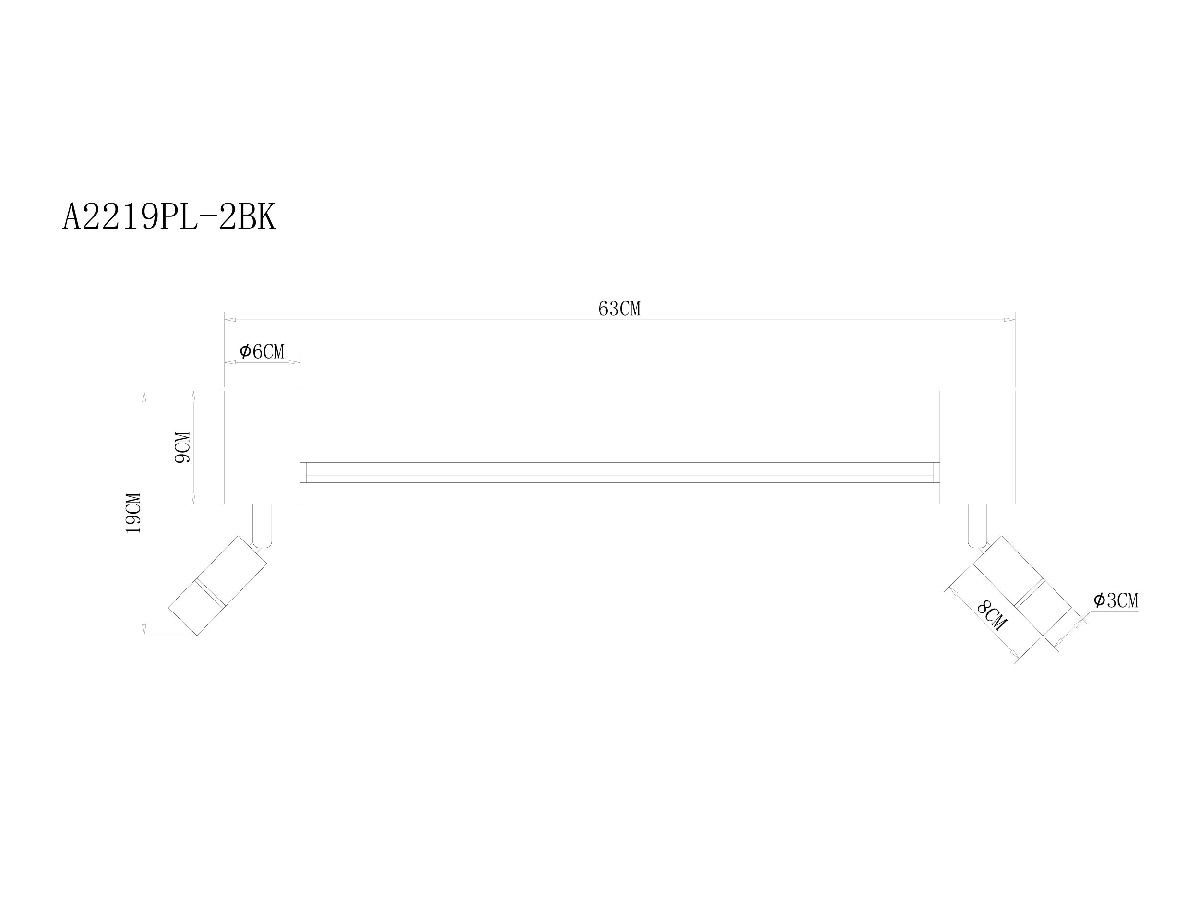 Спот Arte Lamp A2219PL-2BK
