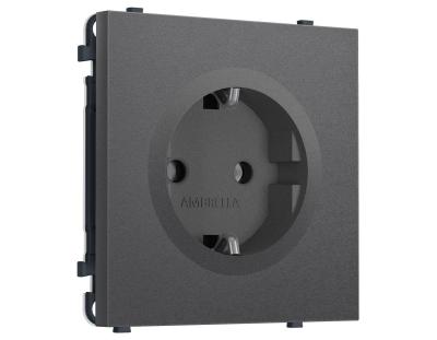 Комплект механизма электрической розетки SIGMA Антрацит серый 50Hz 2P+E с/з 16A-250V QUANT PRO Ambrella Volt MS656010 (SP6560, PR141)