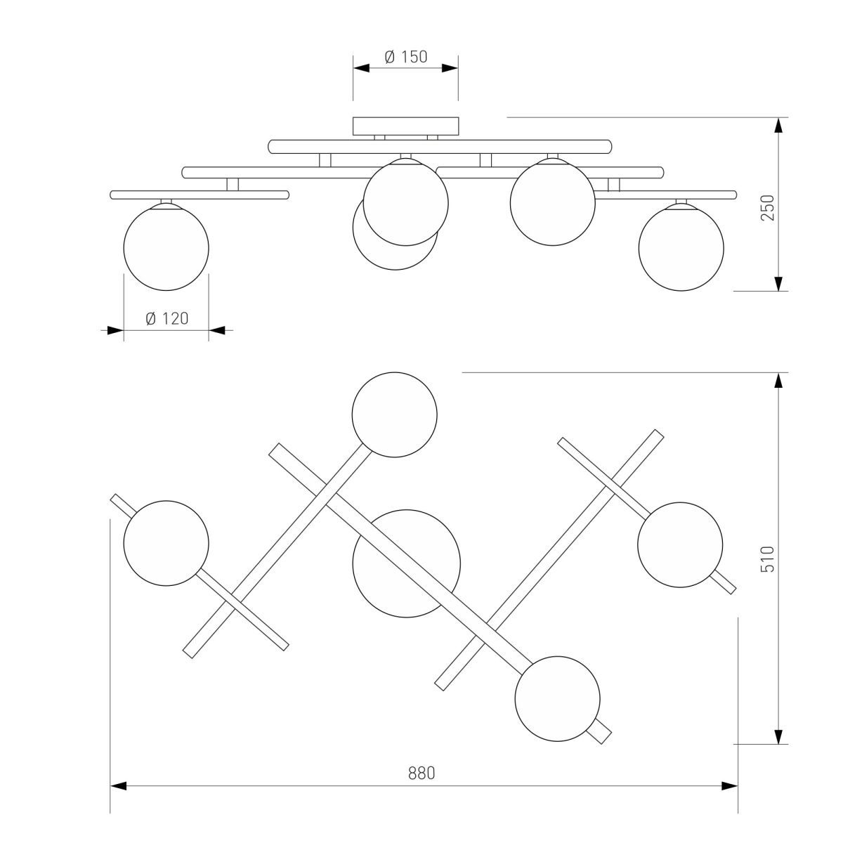 Потолочный светильник Eurosvet Liana 502001/5 латунь a072099