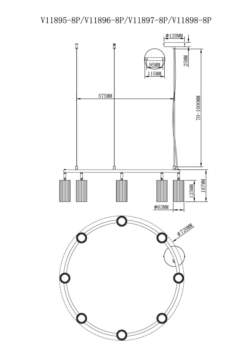 Подвесная люстра Moderli Cora V11896-8P