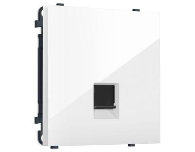 Комплект механизма телефонной розетки SIGMA Белый глянец RJ-11 Ambrella Volt MS112030 (SP1120, PR190)